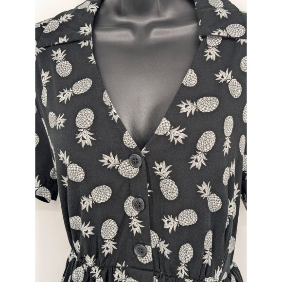 Torrid Button Shirt Dress Women Size L Allover Pineapple Button Up Tropical Twee - Picture 4 of 10
